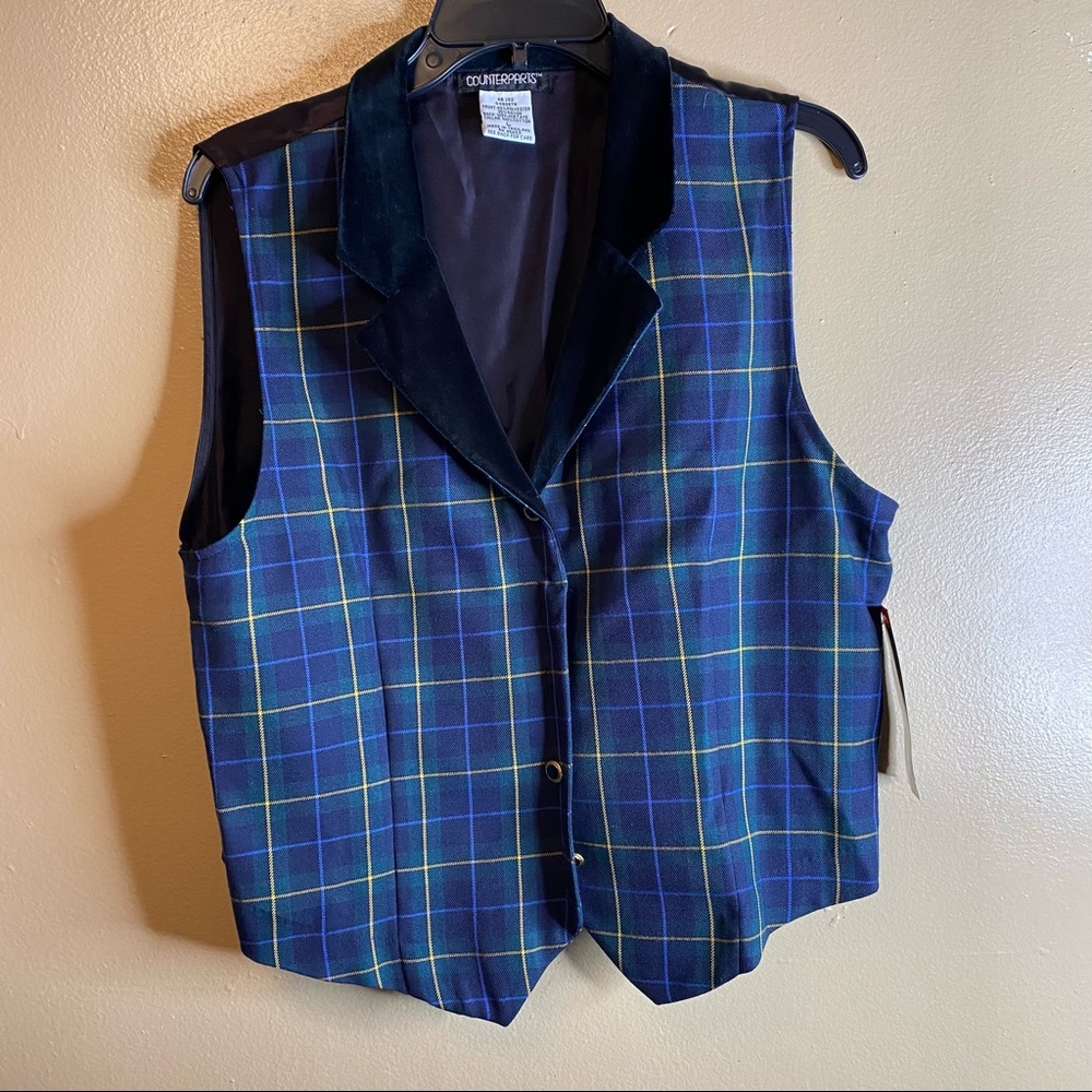 Vintage 80’s women plaid vest